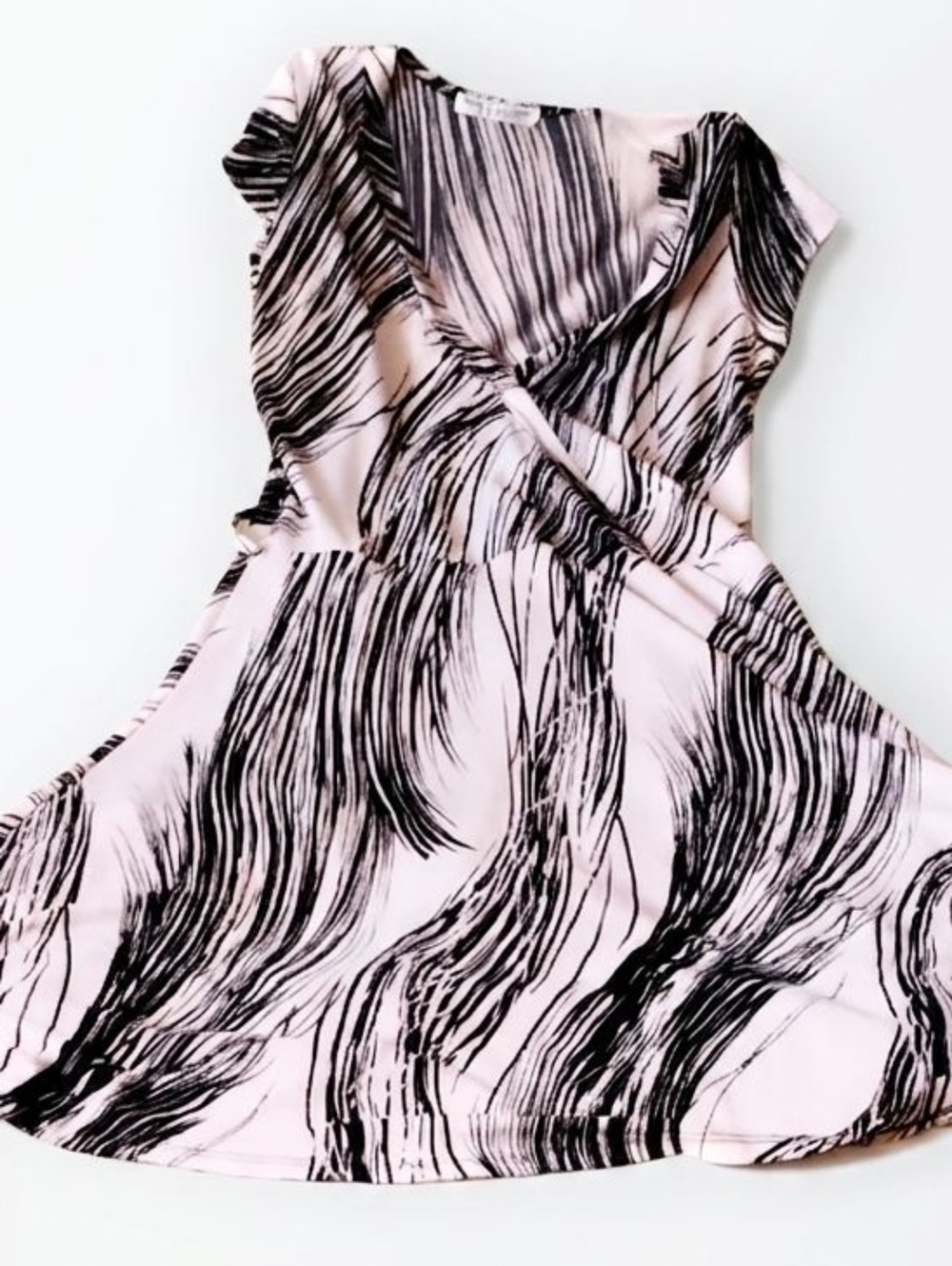 Vintage Pretty Girl Y2K Abstract Brushstroke Wrap Dress - Large - Picture 3 of 11